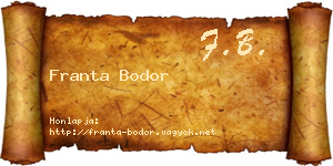 Franta Bodor névjegykártya